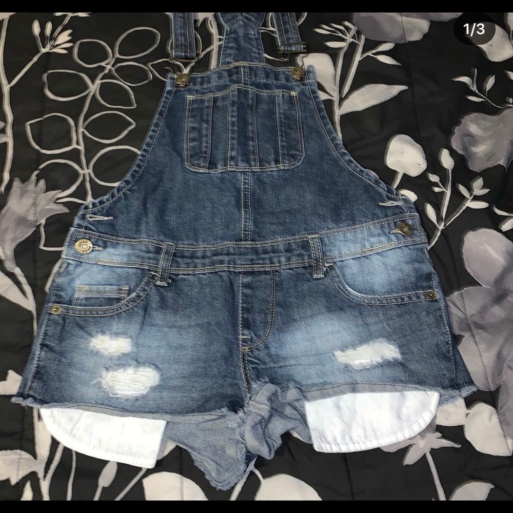 Jean Overalls (shorts with rips)